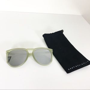 Quay Lime Green Mirrored Lens Sunglasses w/ Case